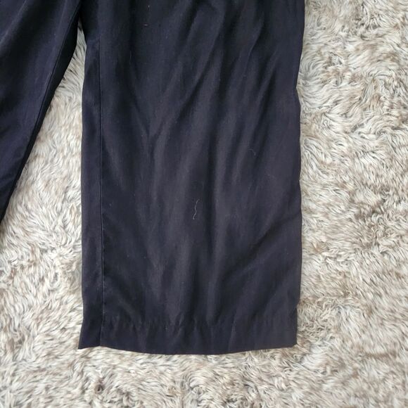 Zara Basic Z1975 Denim Wide Leg Cropped Paperbag Waist Pants Black Size 4 - Picture 2 of 10